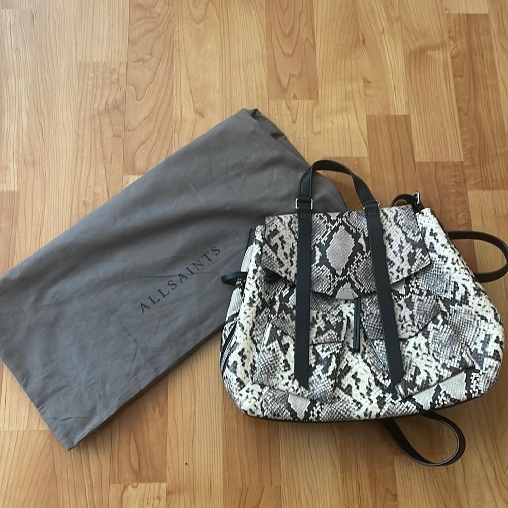 All Saints animal print backpack